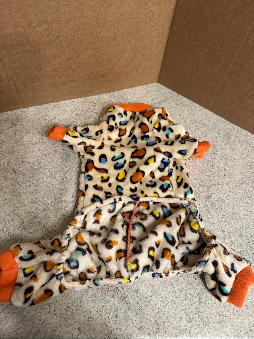 New: leopard print multi colored dog costume.